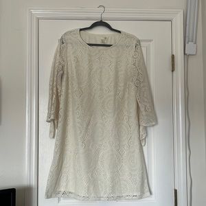 Lacy overlay white dress, size 1XL